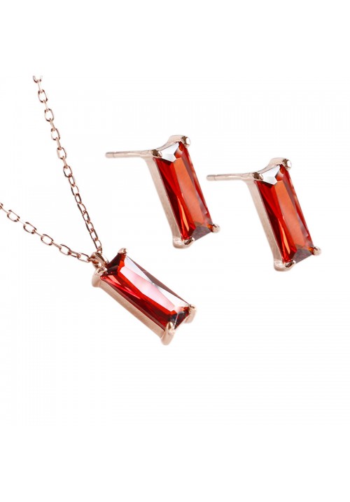 2JS4008 RED GLASS NECKLACE
