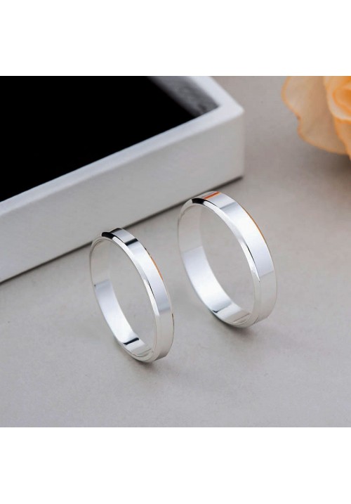 Premium Edition - Platinum Silver Couple Ring