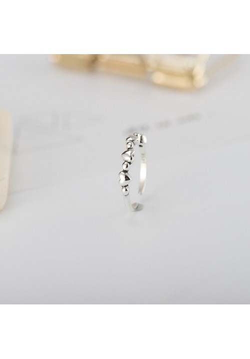 Premium 925 Silver Simple Love Ring - Resizable