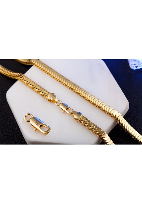 18K Gold Plated Copper Necklace + Bracelet Set