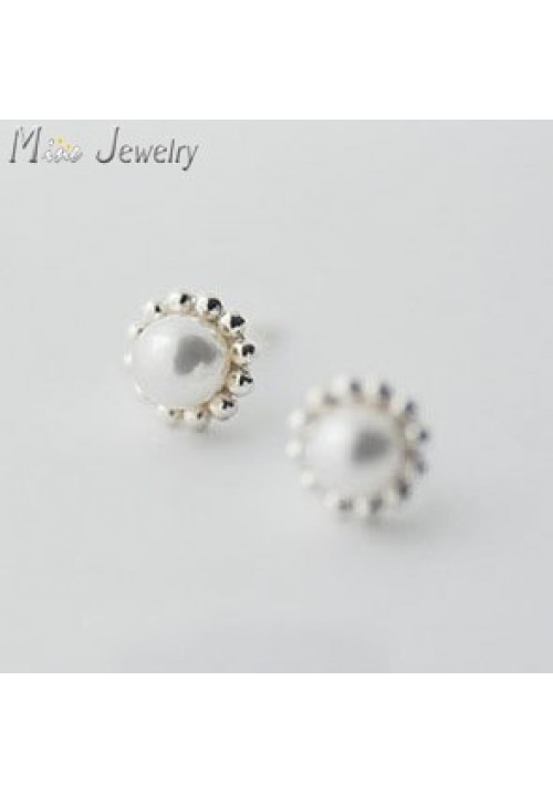 AMORE EDITION -  Pearl Studs 925 Italian Silver Earrings