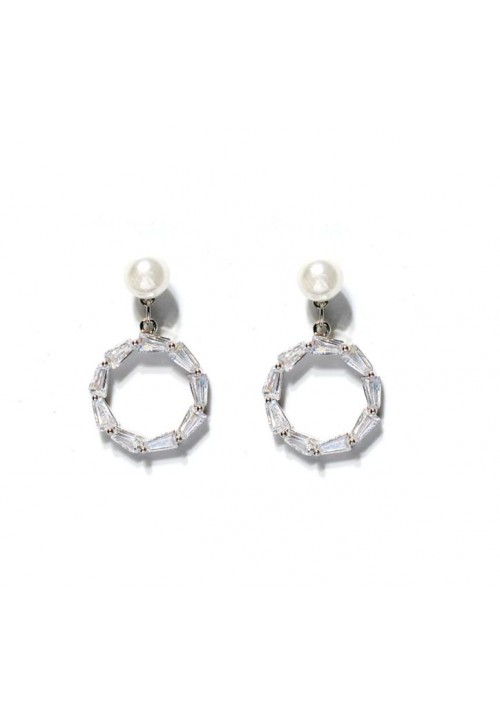 AMORE Edition - White Silver Cirlce 925 Sterling Silver Earring