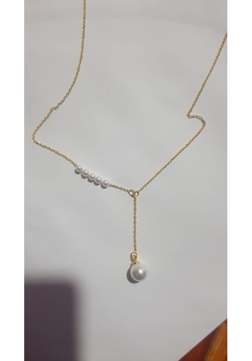 925 Silver Pearl Necklace GOLD EDITION