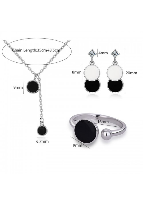EARRING AND RING BLACK PENDANTS- ANNE EDITION