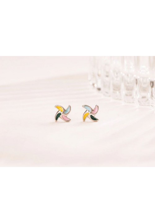 FAB EDITION Colorful Earrings Pair - 925 Silver