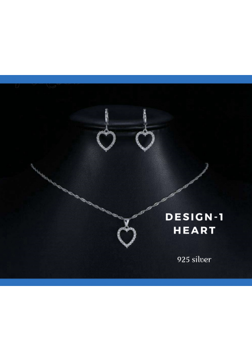 925 Silver PATI Two Piece Heart Shape Bridal Set
