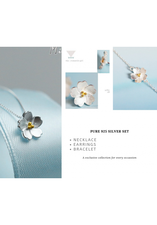 925 - Necklace + Earrings + Bracelet Set