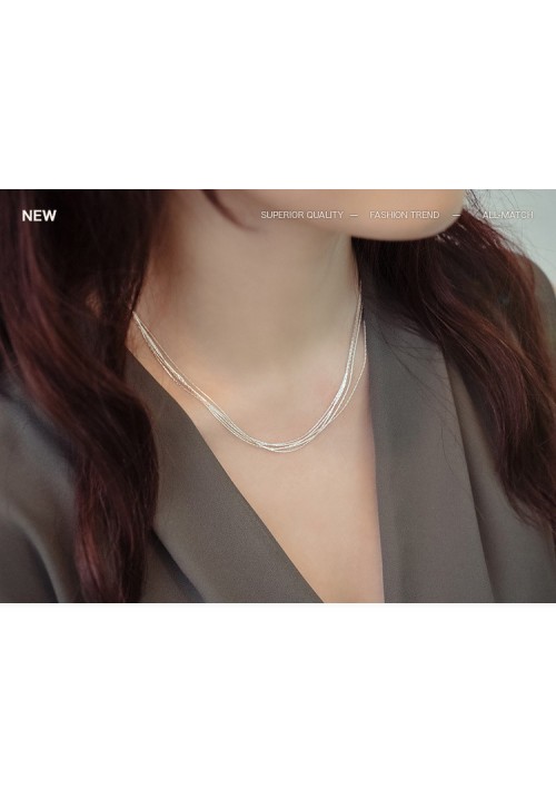 925 Multi Layer Silver Necklace only