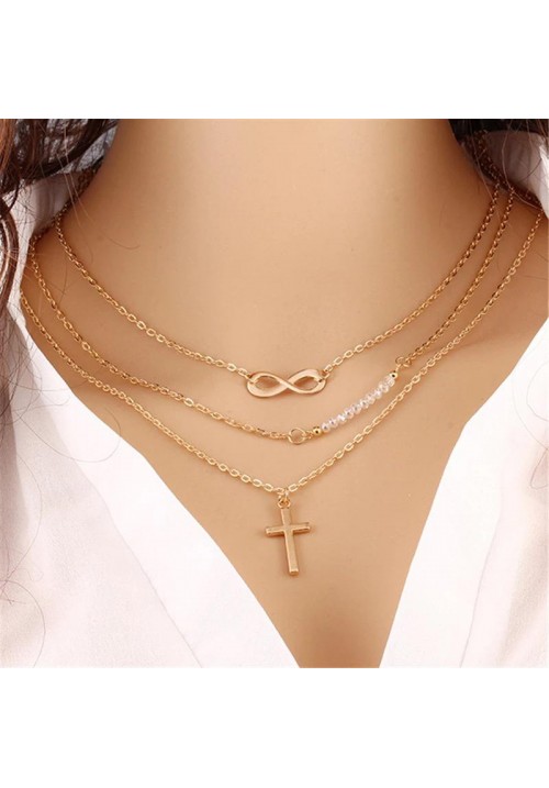3 Layer Chain Necklace - Gold