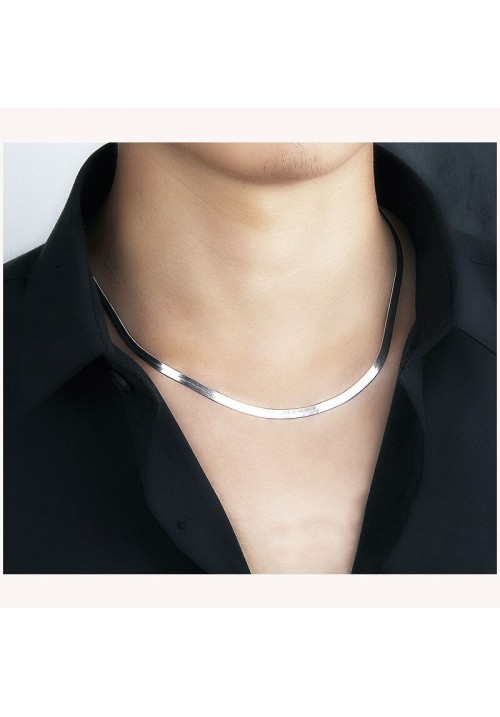 Men's 925 Silver Necklace Shimmer Design