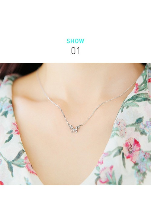 925 Silver Butterfly Necklace (77851-SILVER)
