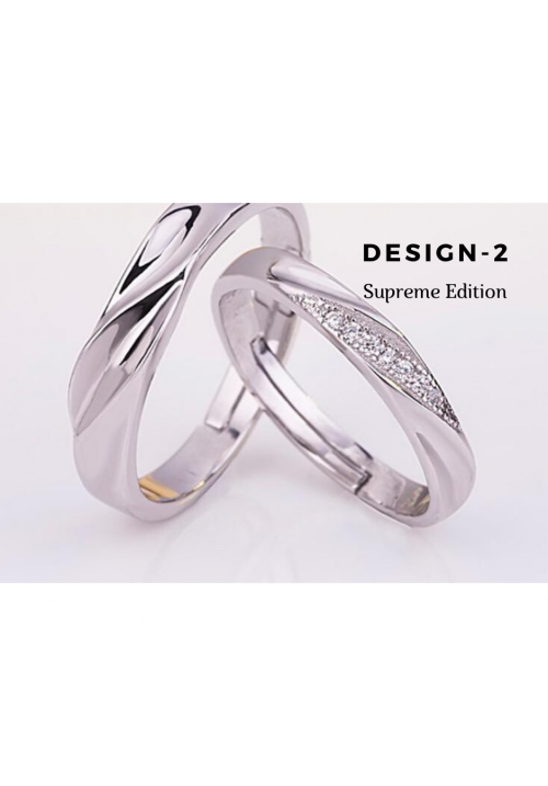 Premium Italian 925 Silver Couple Ring Set
