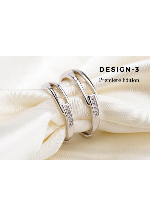 Premium Italian 925  Silver Couple Ring Set